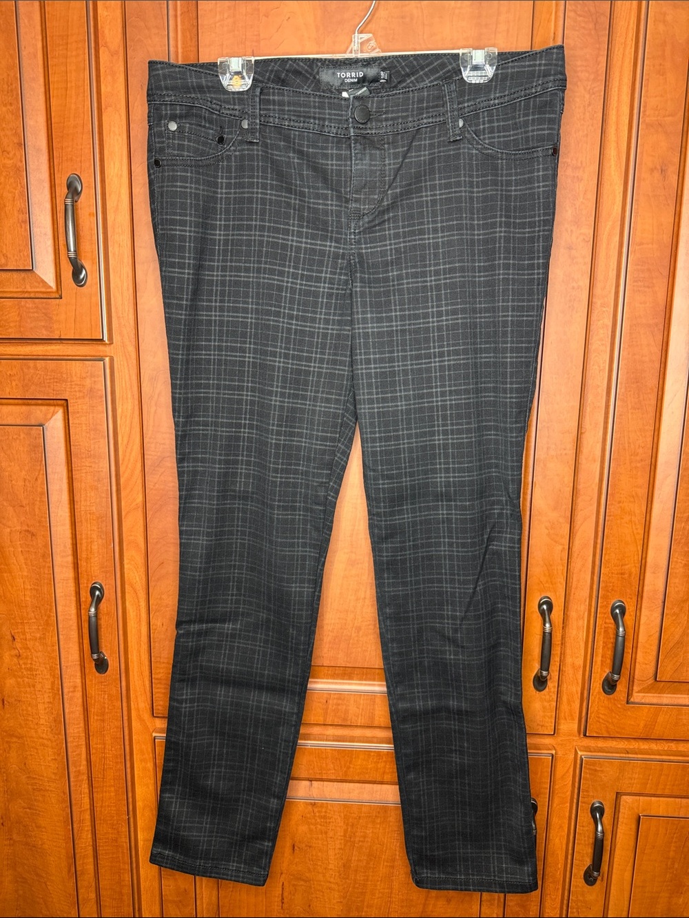 Torrid Black Plaid Jeans, Size: 14R